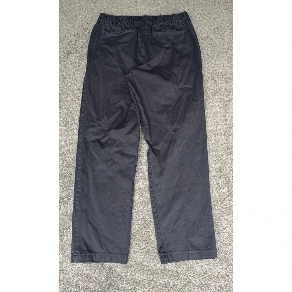 Lands End Mens Navy Blue Elastic Waist Chino Pants Straight Leg Size 40 3088
